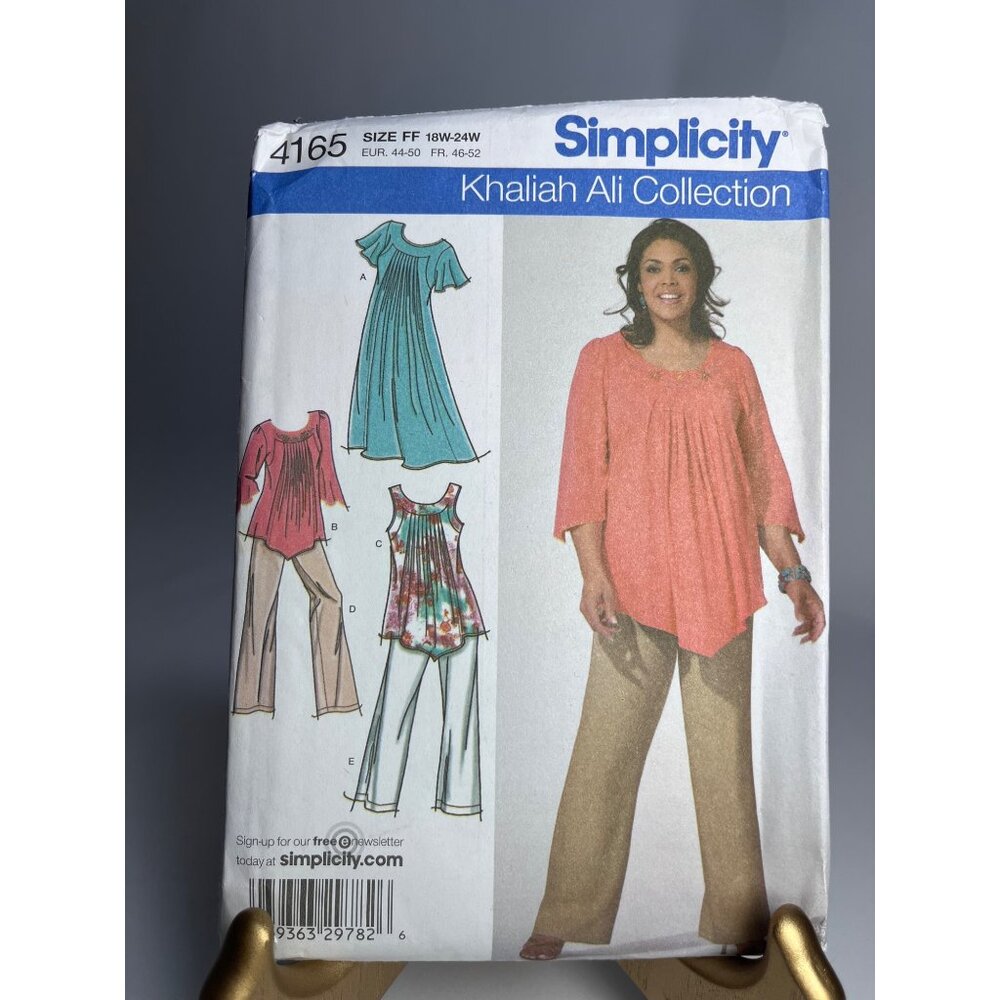 Vintage Simplicity 4165 Khaliah Ali Collection Women Dress Tunic Pants 26W-32W